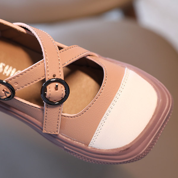 Ādas bērnu apavi ar sprādzēm - meitenēm