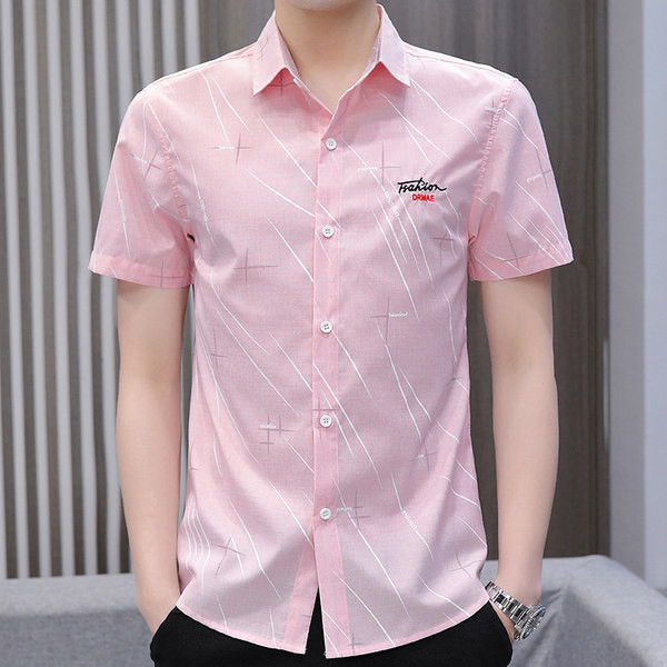 Meeste vabaaja särk nööpide ja lühikeste varrukatega