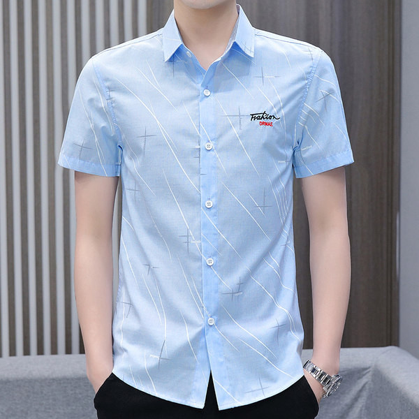 Meeste vabaaja särk nööpide ja lühikeste varrukatega