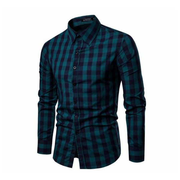 Jauna modeļa rūtains vīriešu krekls ar klasisku apkakli vairākās krāsās
