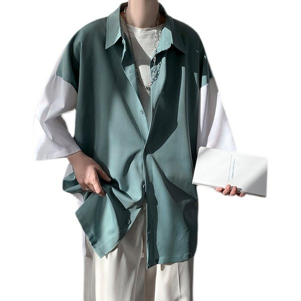 Plata modeļa vīriešu krekls ar 3/4 piedurknēm un klasisku apkakli