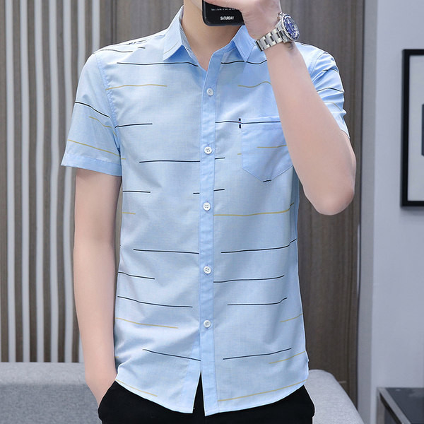 Uus mudel meeste vabaaja särk nööpide ja taskuga