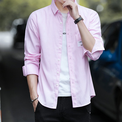 Meeste vabaaja särk pikkade varrukate ja nööpidega