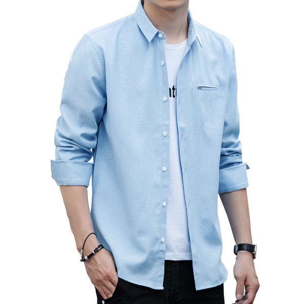 Meeste vabaaja särk pikkade varrukate ja nööpidega