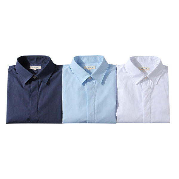 Vienkrāsains vīriešu krekls ar klasisku apkakli un īsām piedurknēm