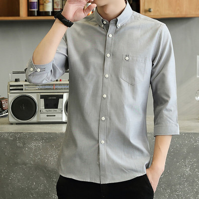 Vīriešu krekls ar 7/8 piedurkņu pogām un kabatām