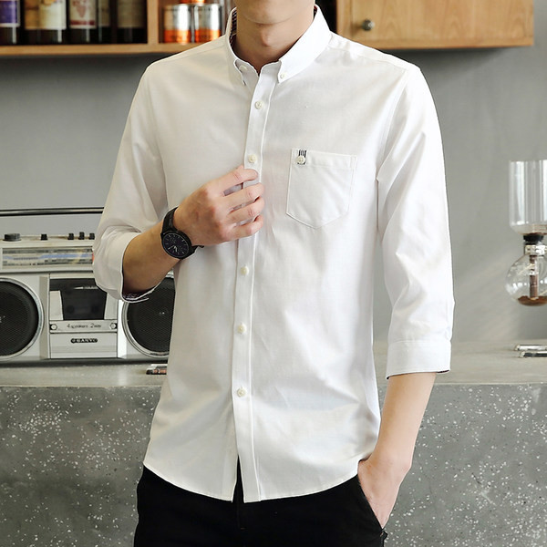 Vīriešu krekls ar 7/8 piedurkņu pogām un kabatām