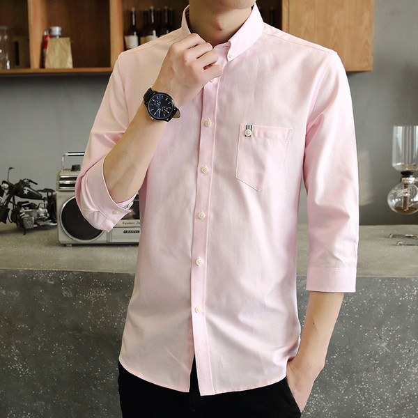 Vīriešu krekls ar 7/8 piedurkņu pogām un kabatām