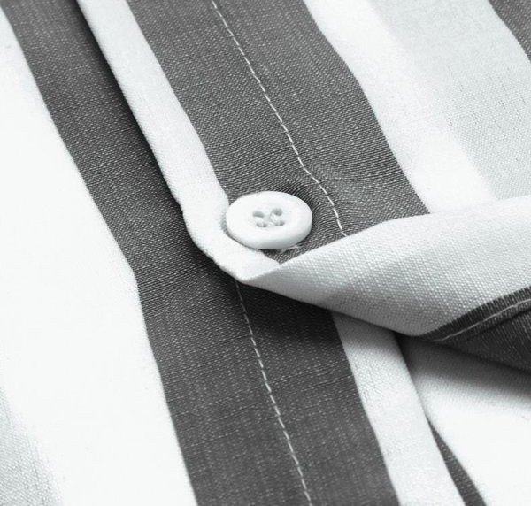 Jauna modeļa vīriešu svītrains krekls ar apkakli un garām piedurknēm