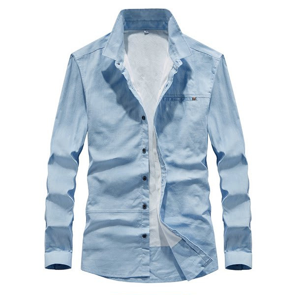 Vīriešu krekls ar garām piedurknēm un klasiska apkakle