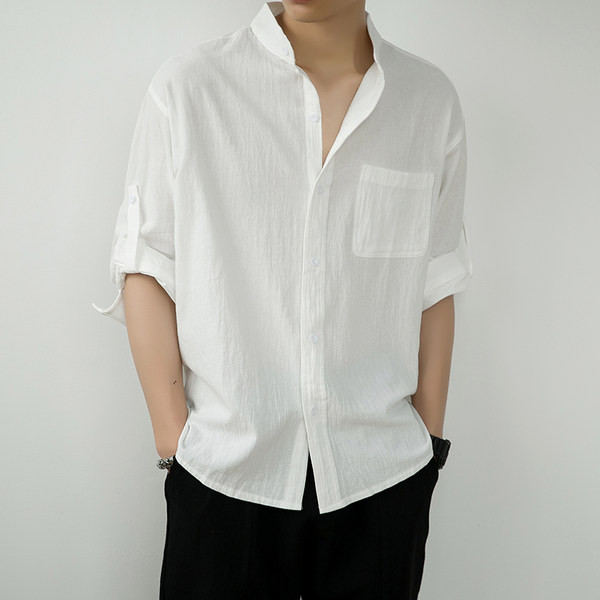 Ljetna muška košulja s džepovima i podesivim rukavima