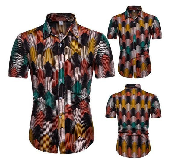 Värviline suvine mitmes värvitoonis klassikalise kraega meestesärk