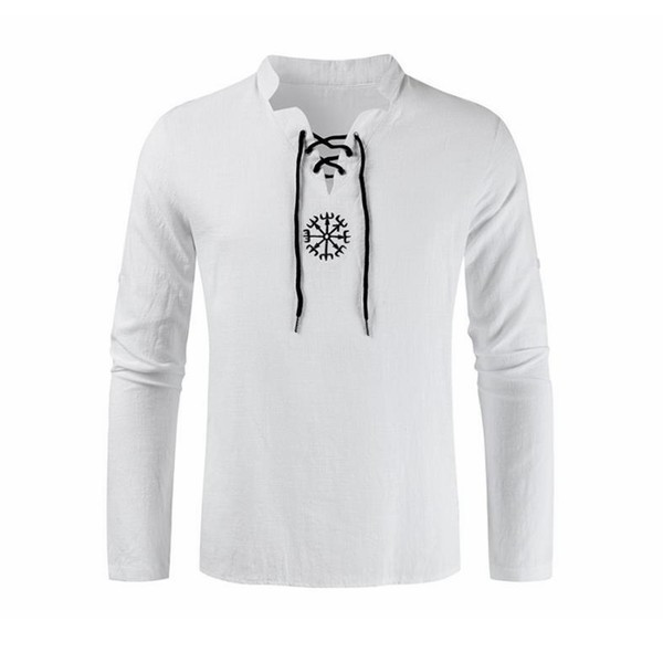 Ikdienas vīriešu krekls ar zemu apkakli un garām piedurknēm