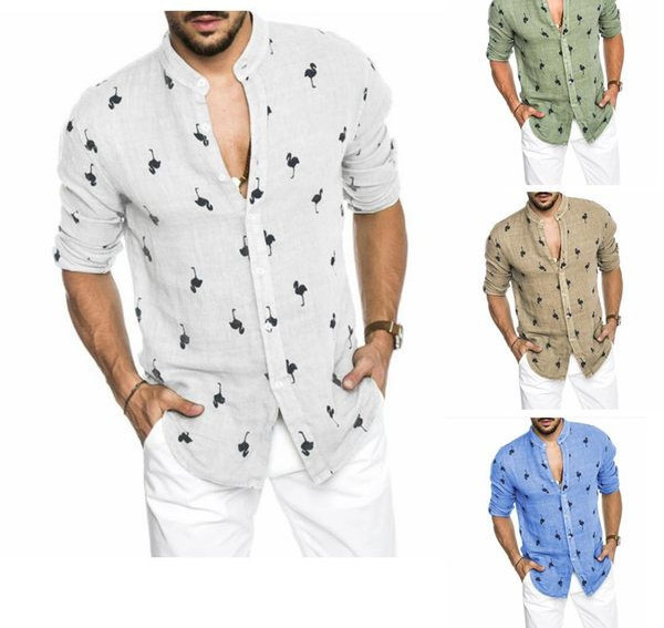 Casual καλοκαιρινό πουκάμισο με χαμηλό γιακά για άνδρες