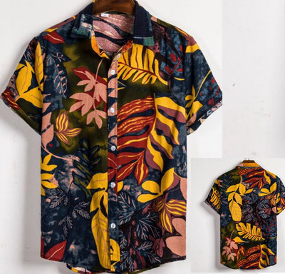 Ikdienas vīriešu krekls ar apkakli un īsām piedurknēm - piemērots vasarai