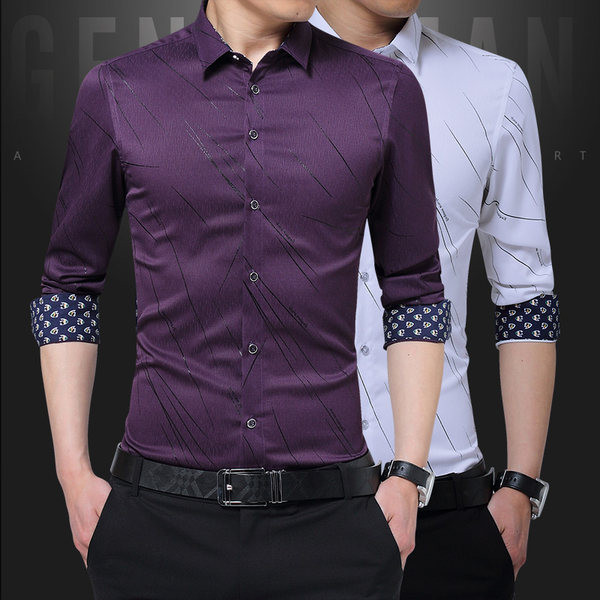 Stilīgs vīriešu krekls ar uzlocītām piedurknēm un pogām