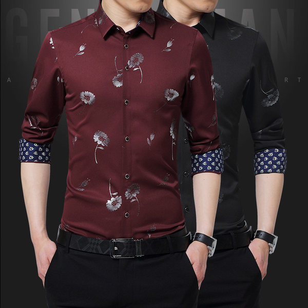 Stilīgs vīriešu krekls ar uzlocītām piedurknēm un pogām