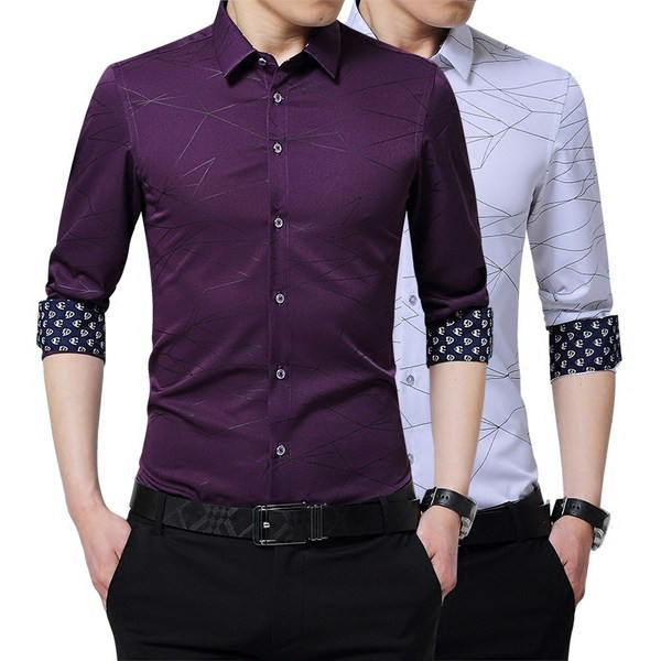 Stilīgs vīriešu krekls ar uzlocītām piedurknēm un pogām