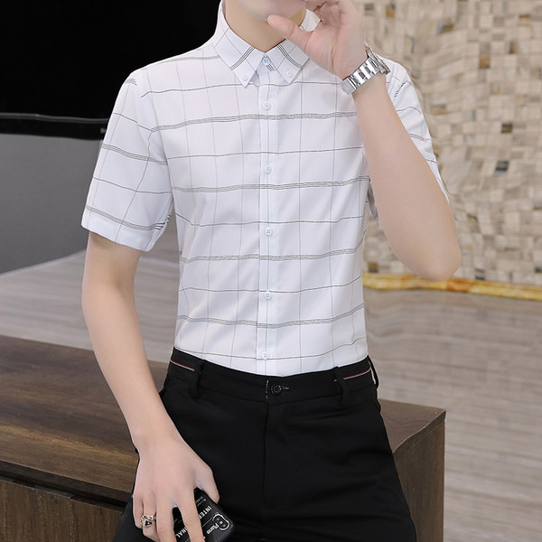 Muška košulja u dvije boje i dugmićima sa kratkim rukavima