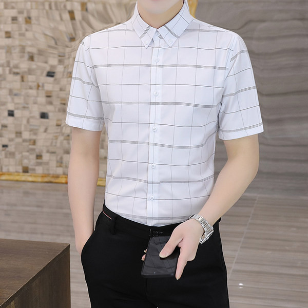 Muška košulja u dvije boje i dugmićima sa kratkim rukavima