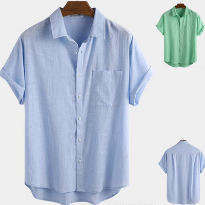 Moodne klassikalise krae ja taskuga meeste särk - sobib suveks