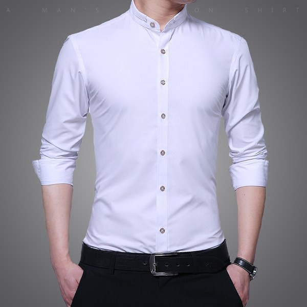 Klassikalise krae ja nööpidega meeste särk - tavaline mudel