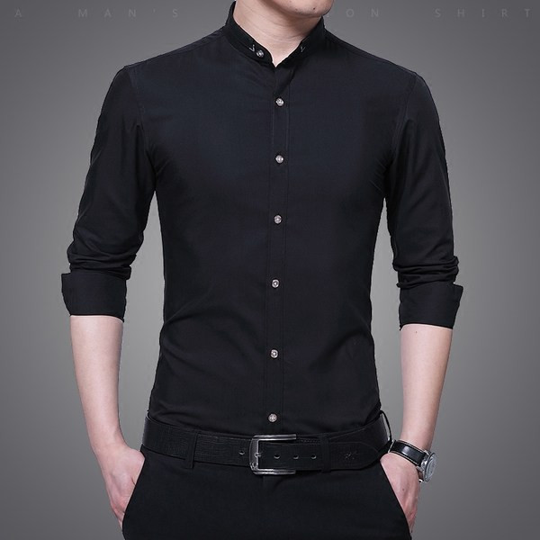 Klassikalise krae ja nööpidega meeste särk - tavaline mudel