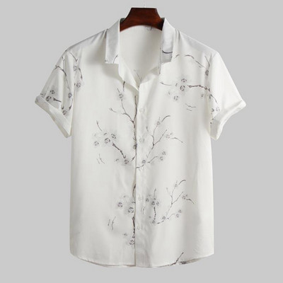 Uue mudeli lühikeste varrukatega lillelise mustriga meeste särk