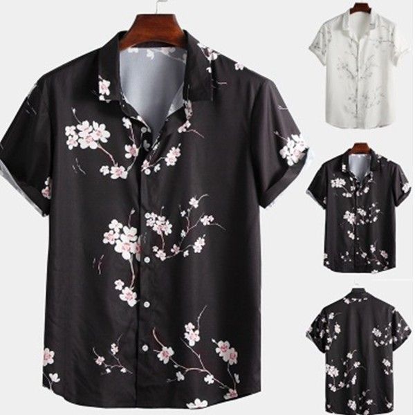 Uue mudeli lühikeste varrukatega lillelise mustriga meeste särk