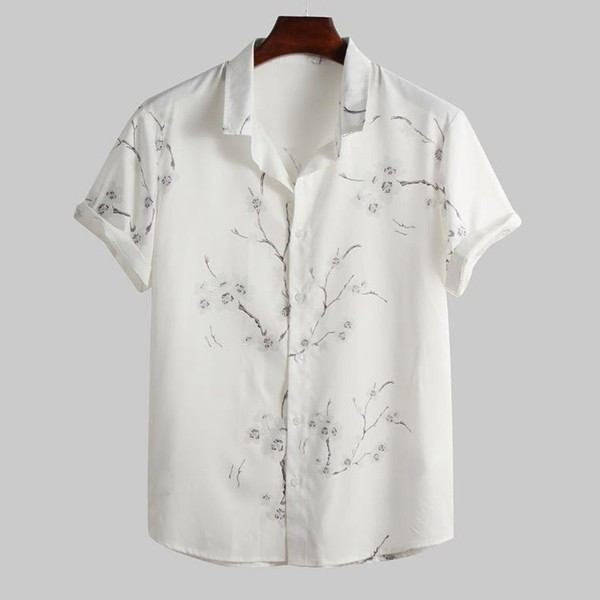 Uue mudeli lühikeste varrukatega lillelise mustriga meeste särk