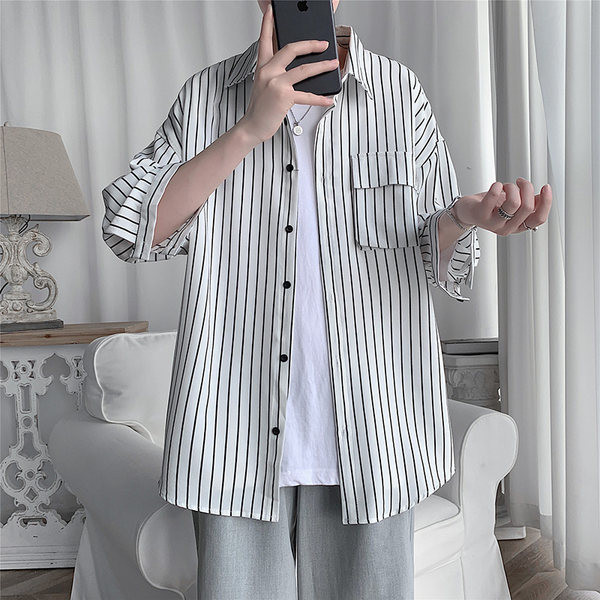 Meeste triibuline tasku ja pikkade varrukatega särk