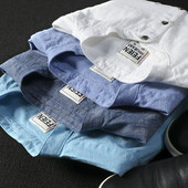 Meeste vabaaja särk madala krae ja nööpidega