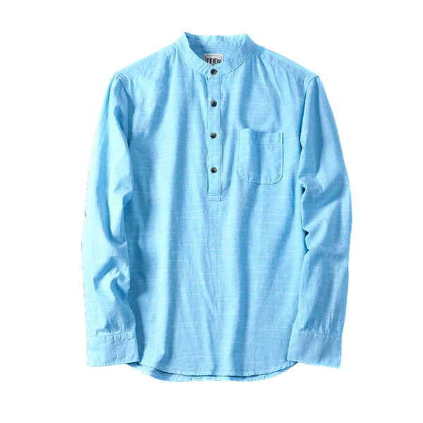 Meeste vabaaja särk madala krae ja nööpidega