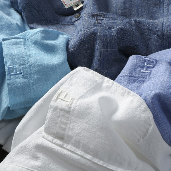 Meeste vabaaja särk madala krae ja nööpidega