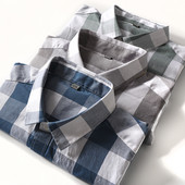 Klassikalise kraega vabaaja meeste ruuduline särk