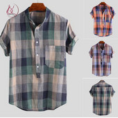 Uut mudelit mitmes värvitoonis taskuga ruuduline meestesärk