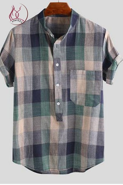 Uut mudelit mitmes värvitoonis taskuga ruuduline meestesärk