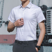 Kahes värvitoonis klassikalise krae ja nööpidega meeste särk