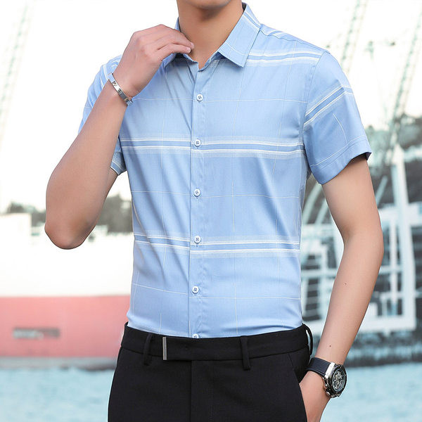 Kahes värvitoonis klassikalise krae ja nööpidega meeste särk