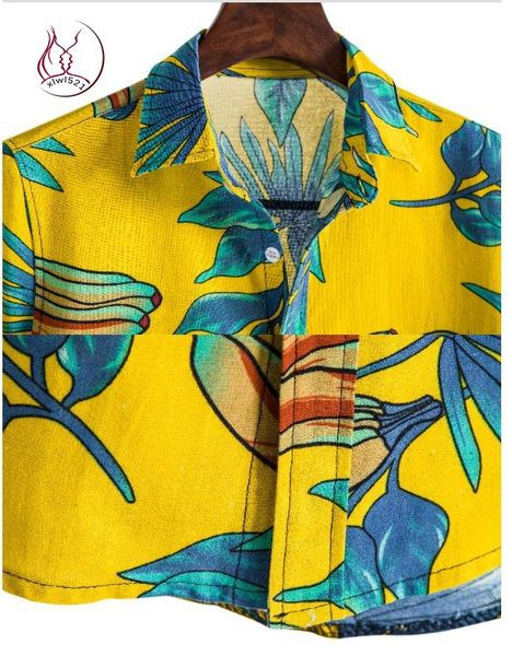 Suveks sobiv lühikeste varrukate ja kraega värviline meeste särk