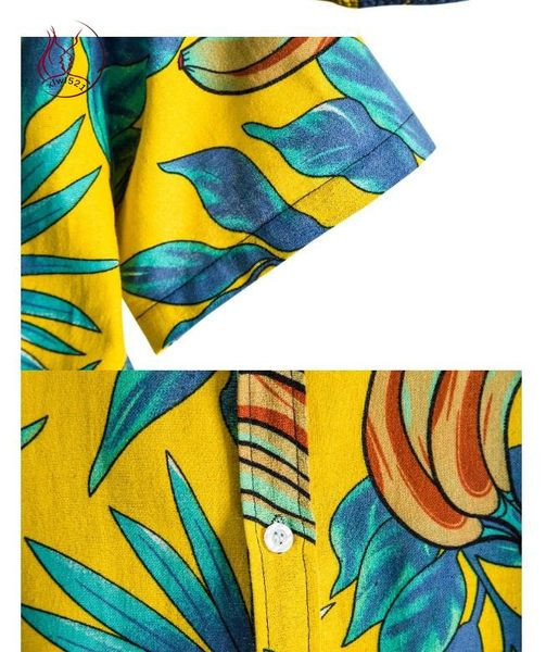 Suveks sobiv lühikeste varrukate ja kraega värviline meeste särk