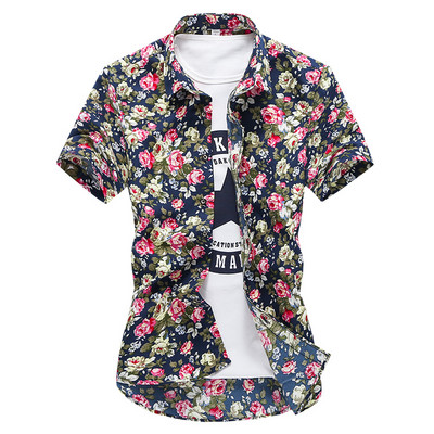 Lillemotiividega meeste vabaaja särk