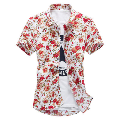 Lillemotiividega meeste vabaaja särk