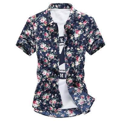 Lillemotiividega meeste vabaaja särk