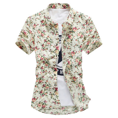 Lillemotiividega meeste vabaaja särk