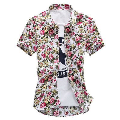 Lillemotiividega meeste vabaaja särk