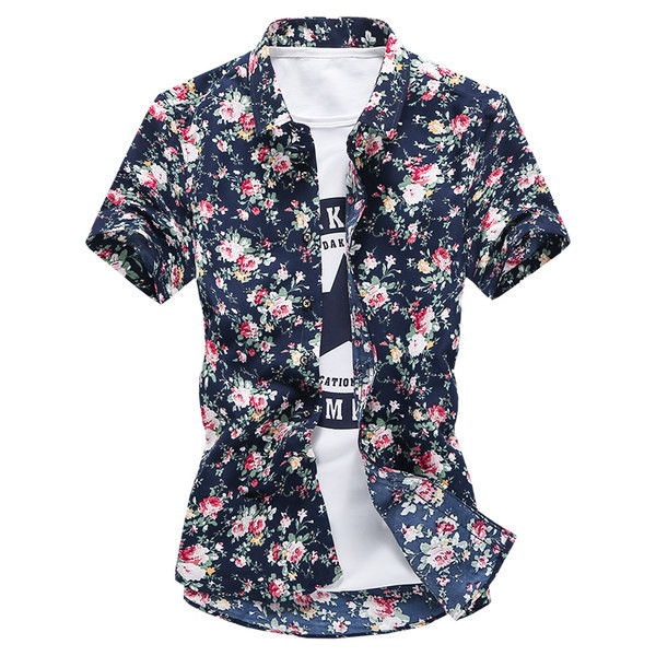 Lillemotiividega meeste vabaaja särk