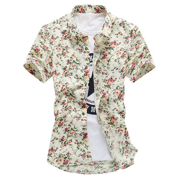 Lillemotiividega meeste vabaaja särk