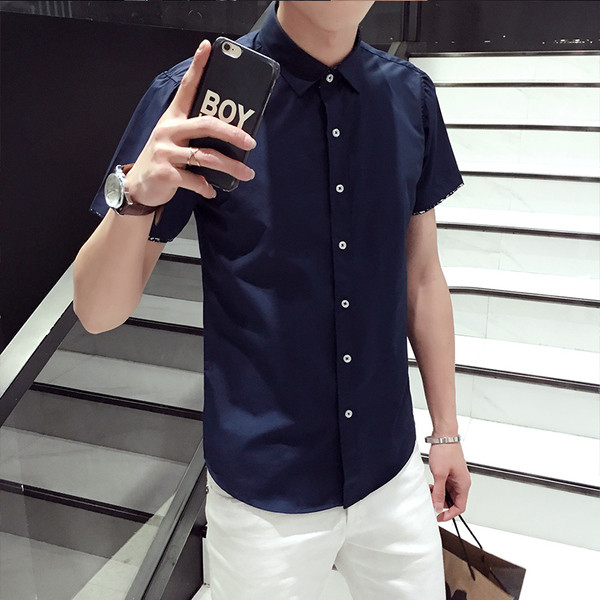 Muška košulja kratkih rukava i klasičnog ovratnika - gumbi