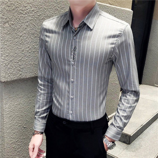 Prugasta muška košulja sa klasičnom kragnom u više boja